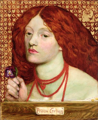 ハートの女王、1860（パネル） 作： Dante Gabriel Charles Rossetti